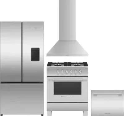 4 Piece Package Includes Refrigerator, Range, Hood And Dishwasher